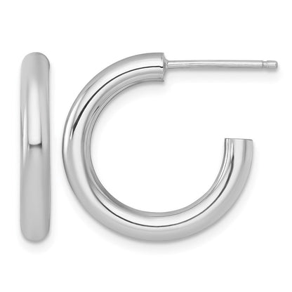14K Weißgold 3.0 X 20mm Poliert Stecker Creolen