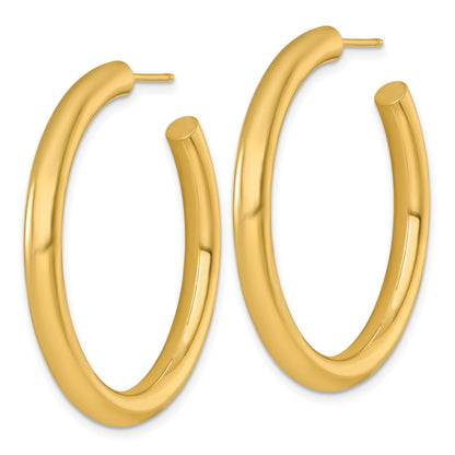 14K Gelbgold Poliert 4.0 X 40mm Röhre C-hoop Ohrstecker