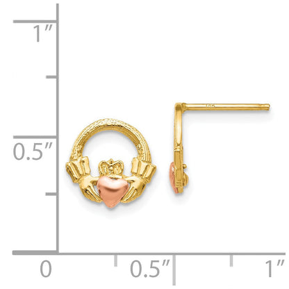 14K Bicolor Claddagh Ohrstecker