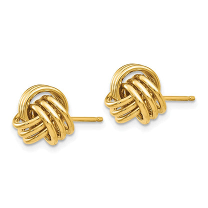 14K Gelbgold Poliert Dreifach Knoten Ohrstecker