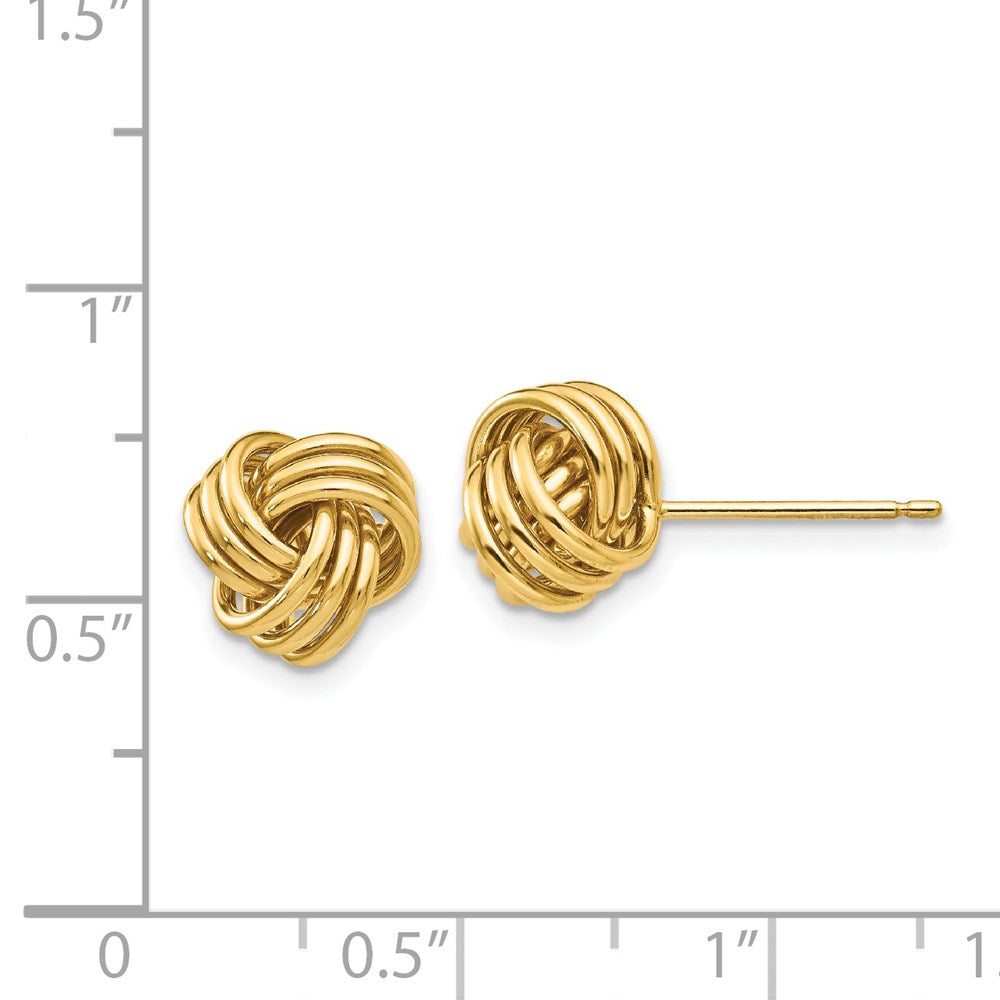 14K Gelbgold Poliert Dreifach Knoten Ohrstecker