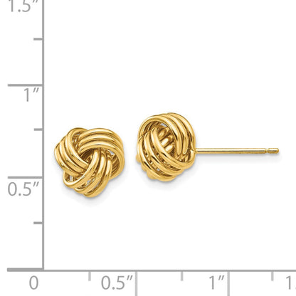 14K Gelbgold Poliert Dreifach Knoten Ohrstecker