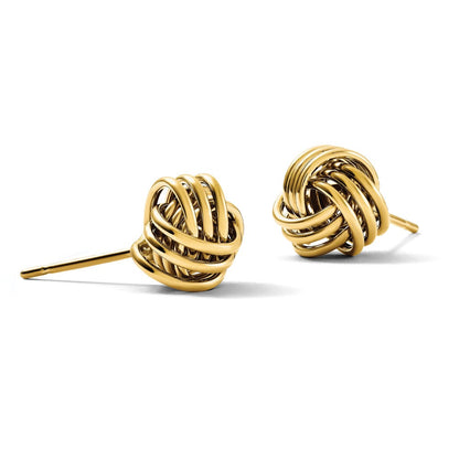 14K Gelbgold Poliert Dreifach Knoten Ohrstecker