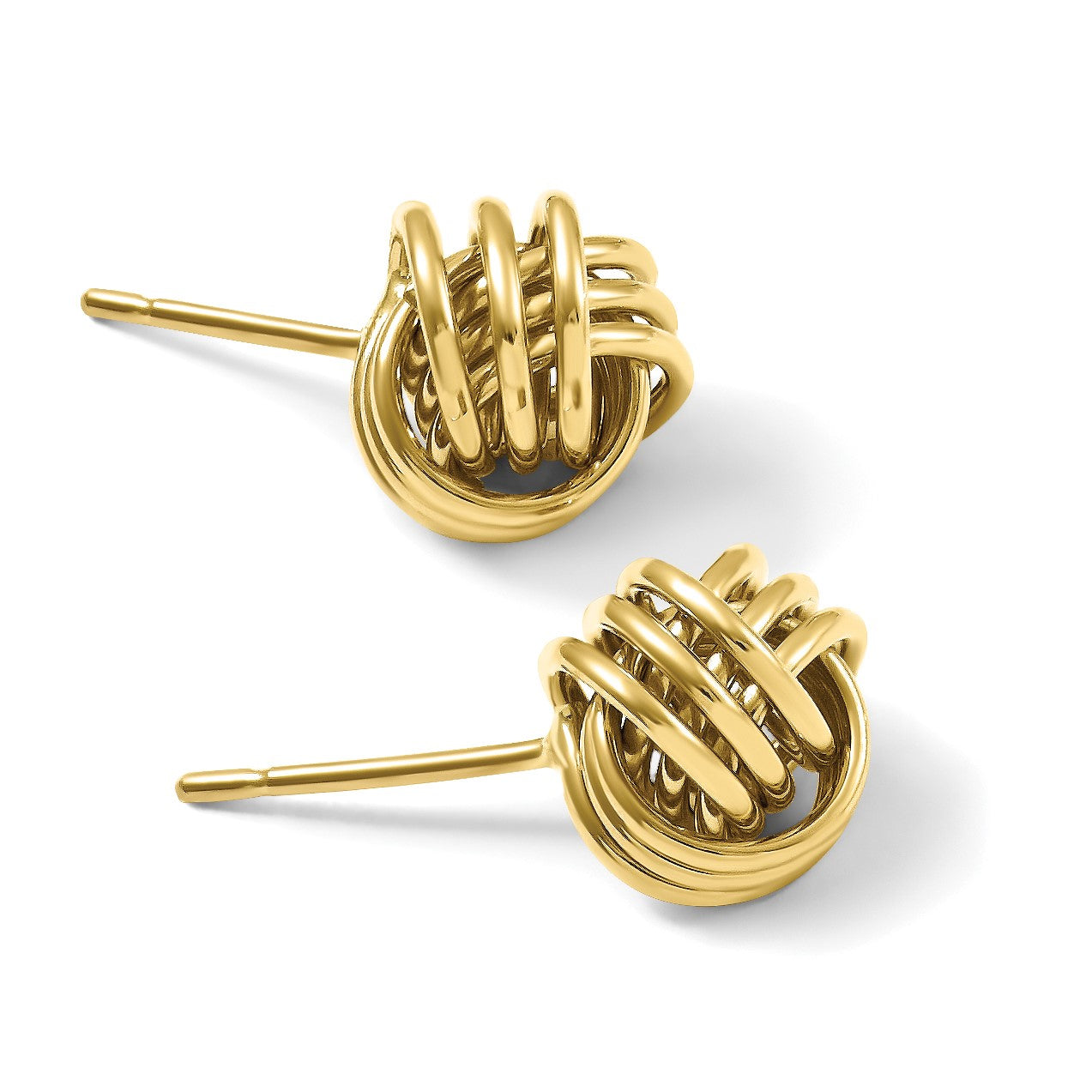 14K Gelbgold Poliert Dreifach Knoten Ohrstecker
