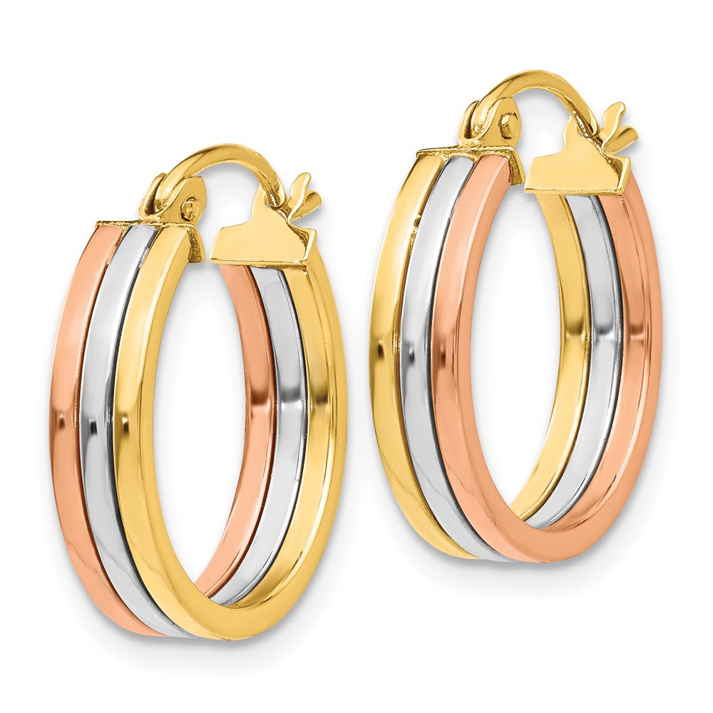14K Tricolor Creolen