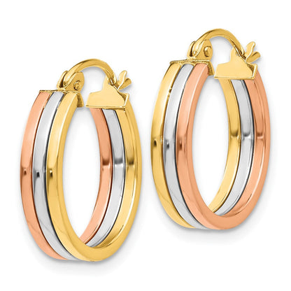 14K Tricolor Creolen