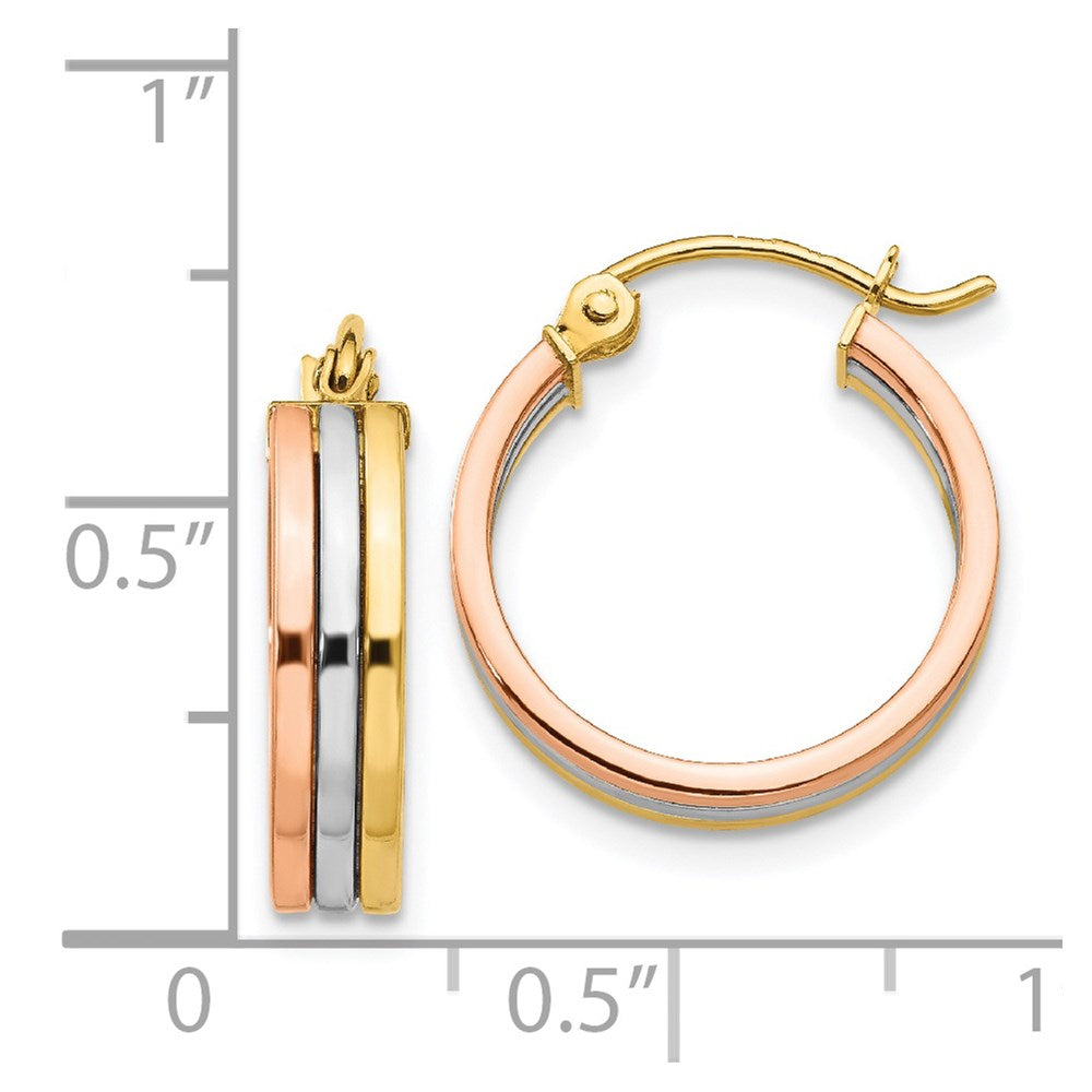 14K Tricolor Creolen