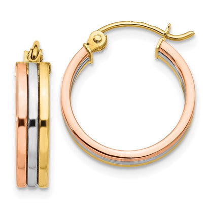14K Tricolor Creolen