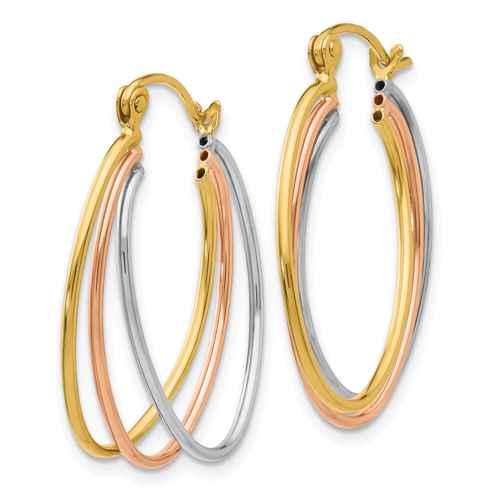 14K Tricolor Creolen
