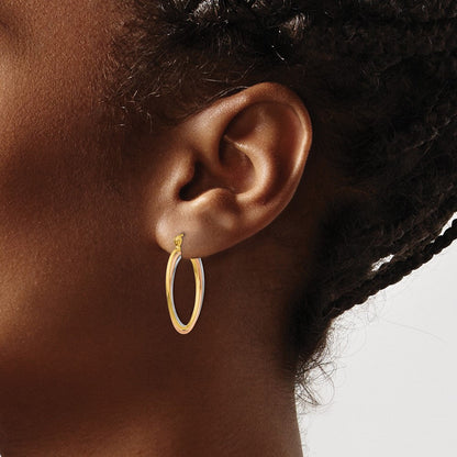 14K Tricolor Creolen