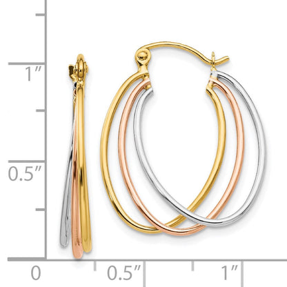 14K Tricolor Creolen