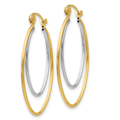 14K Bicolor Leicht Creolen