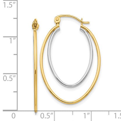 14K Bicolor Leicht Creolen
