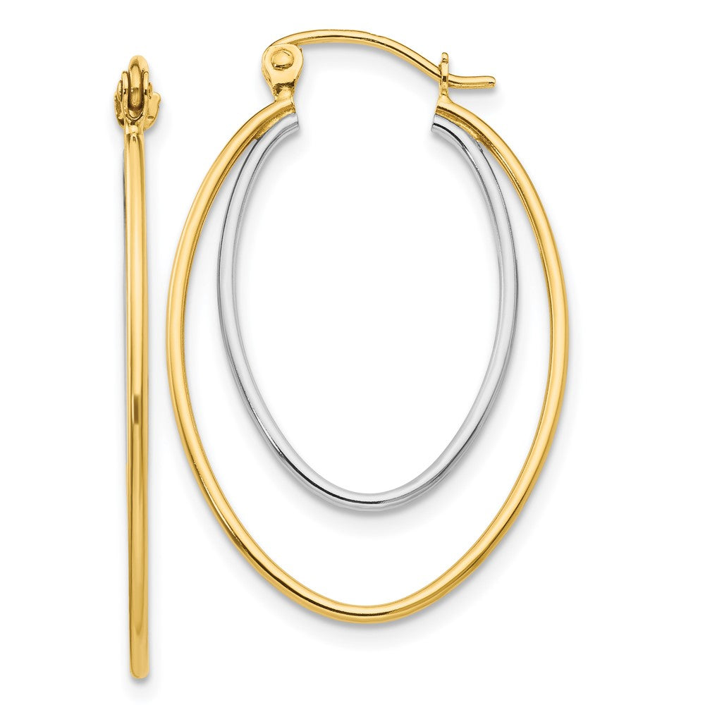 14K Bicolor Leicht Creolen