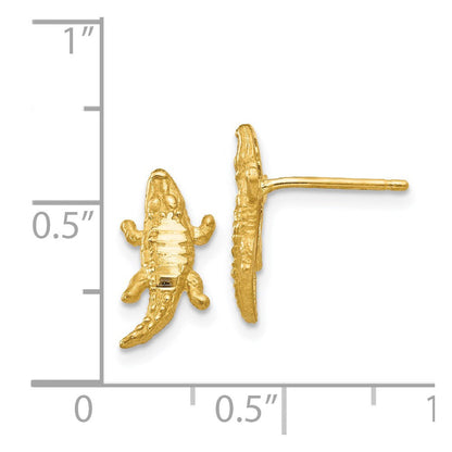 14K Gelbgold Diamantiert Alligator Ohrringe