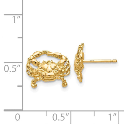 14K Gelbgold Krabbe Ohrstecker