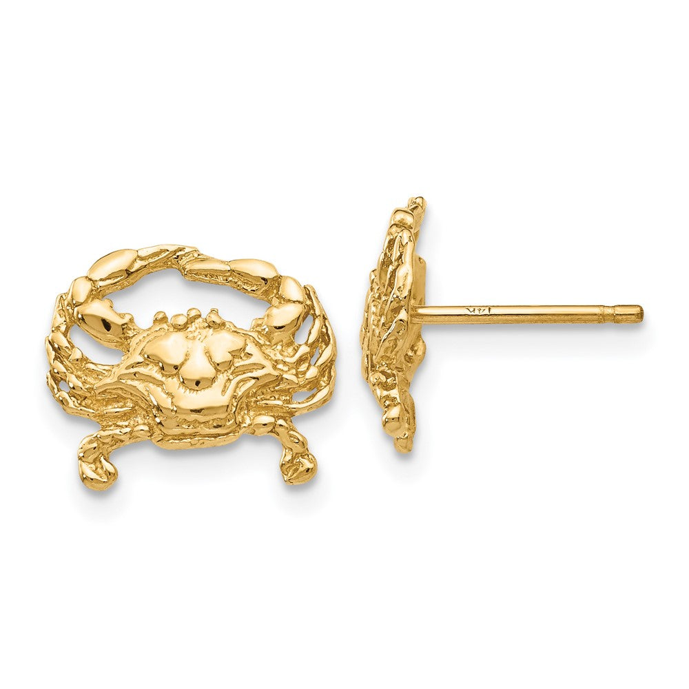 14K Gelbgold Krabbe Ohrstecker