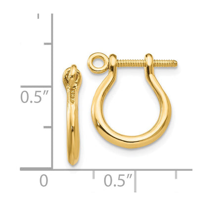 14K Gelbgold 3d Shackle Glieder Screw Ohrringe