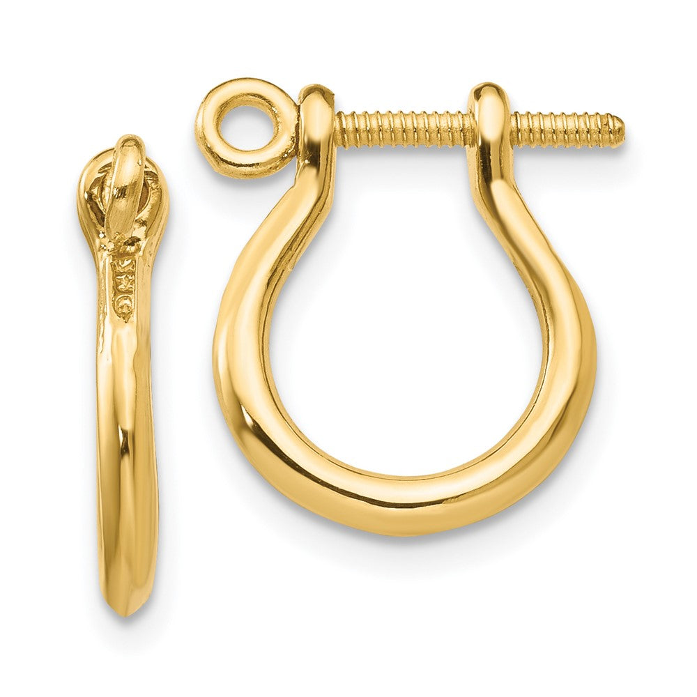 14K Gelbgold 3d Shackle Glieder Screw Ohrringe