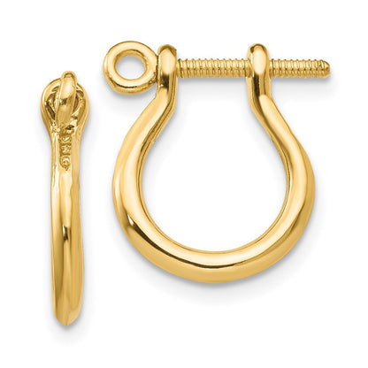 14K Gelbgold 3d Shackle Glieder Screw Ohrringe