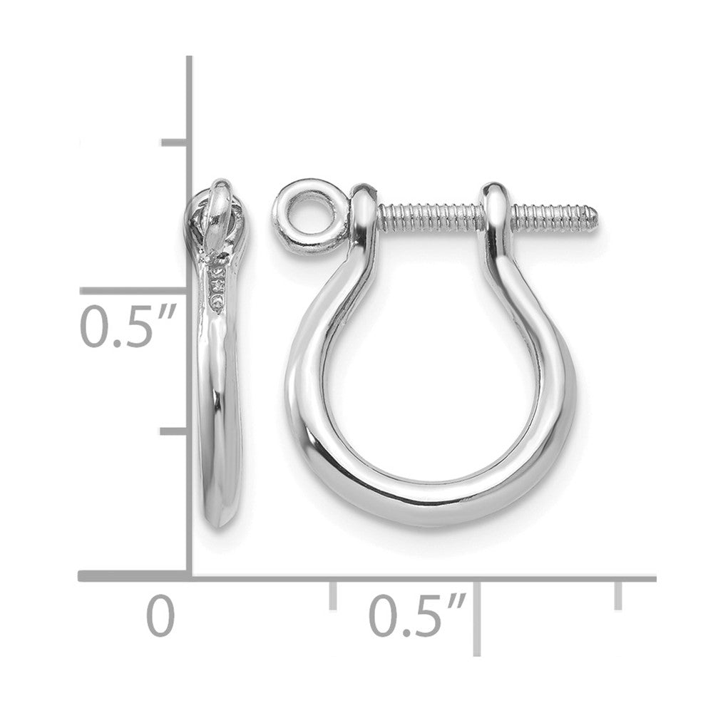 14K Weißgold 3d Shackle Glieder Screw Ohrringe