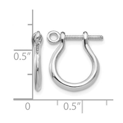 14K Weißgold 3d Shackle Glieder Screw Ohrringe
