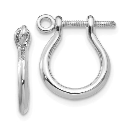 14K Weißgold 3d Shackle Glieder Screw Ohrringe