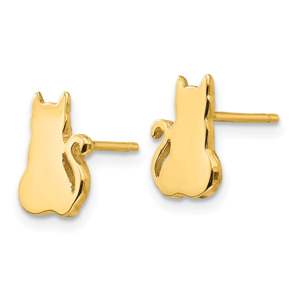 14K Gelbgold Katze Ohrringe