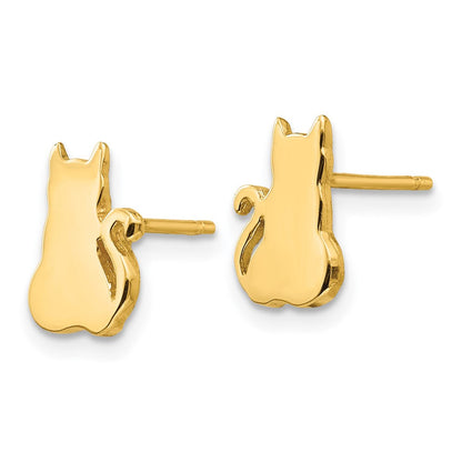 14K Gelbgold Katze Ohrringe