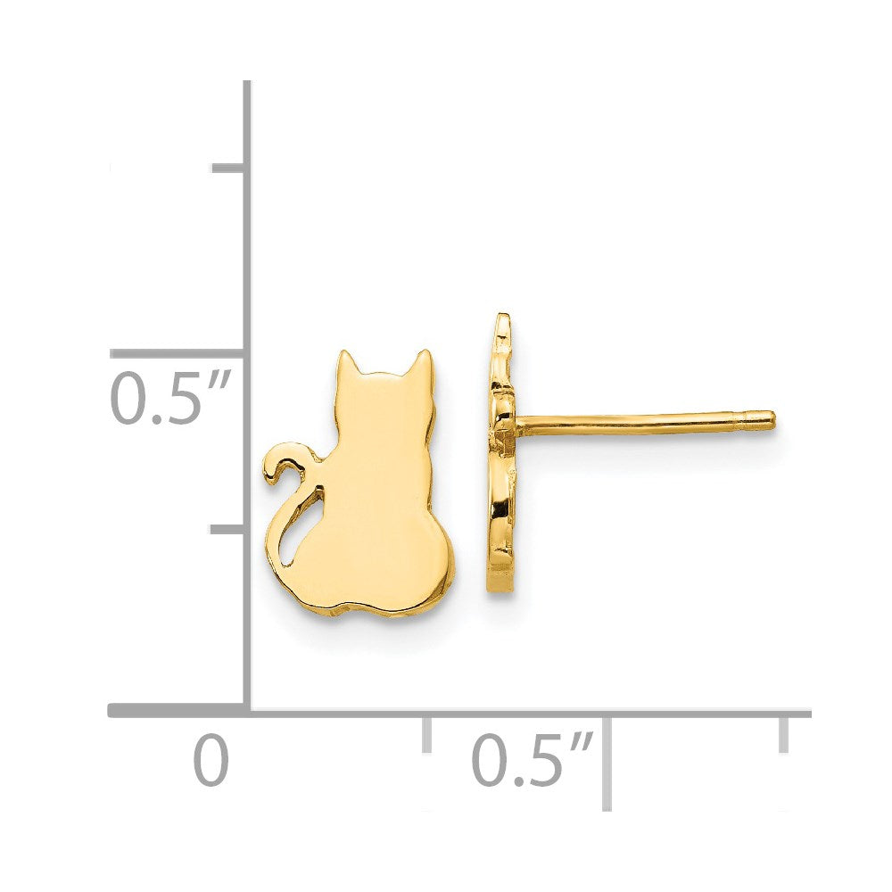14K Gelbgold Katze Ohrringe