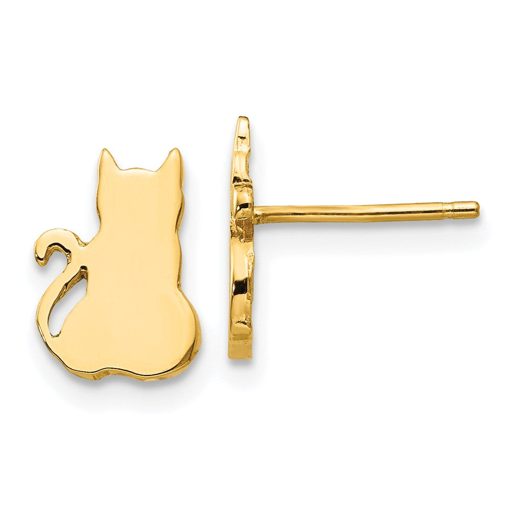 14K Gelbgold Katze Ohrringe