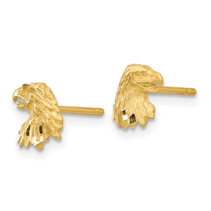 14K Gelbgold Diamantiert Adler Ohrringe