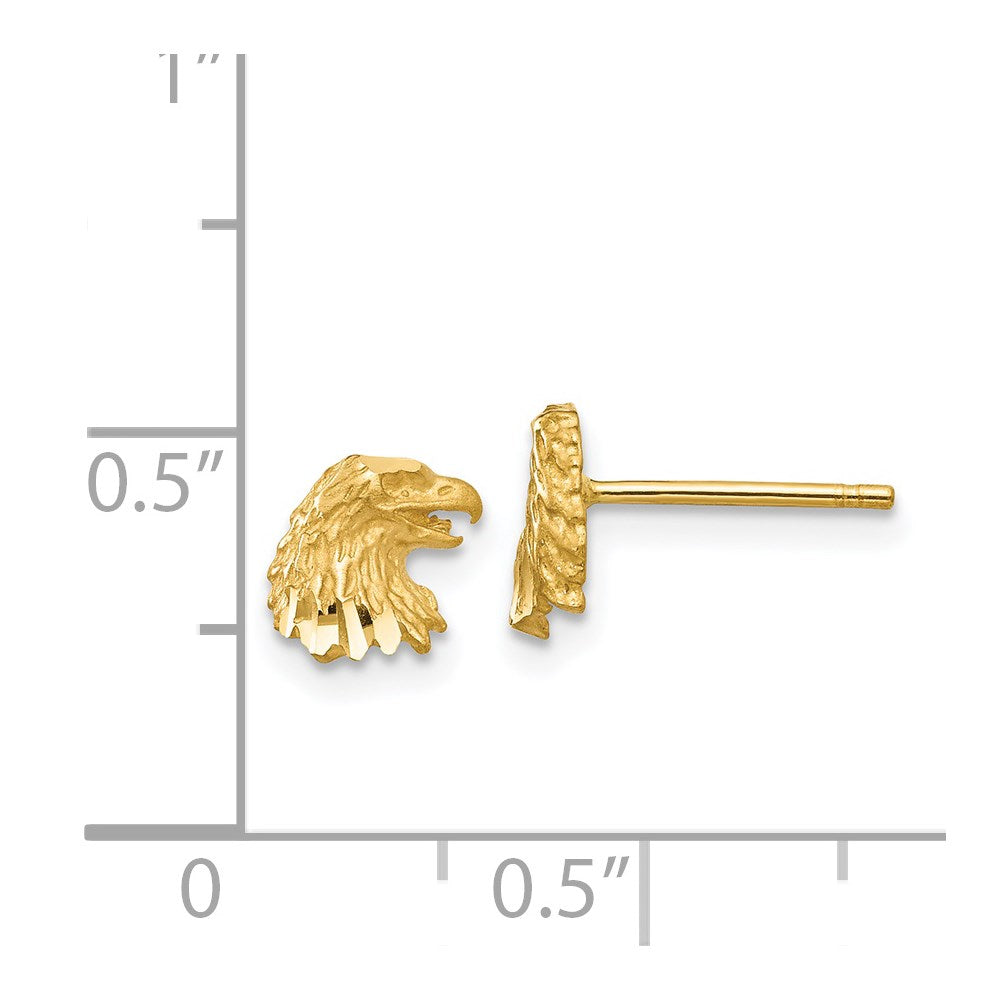 14K Gelbgold Diamantiert Adler Ohrringe