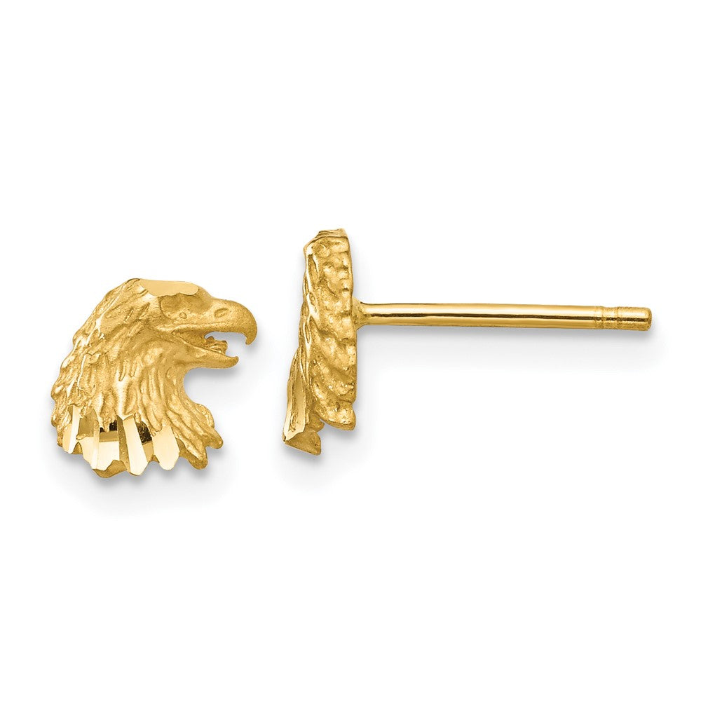 14K Gelbgold Diamantiert Adler Ohrringe