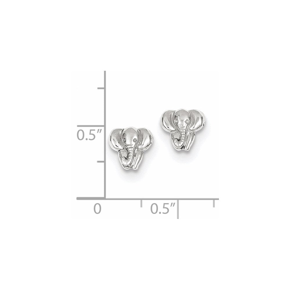 14K Weißgold Elefant Ohrringe
