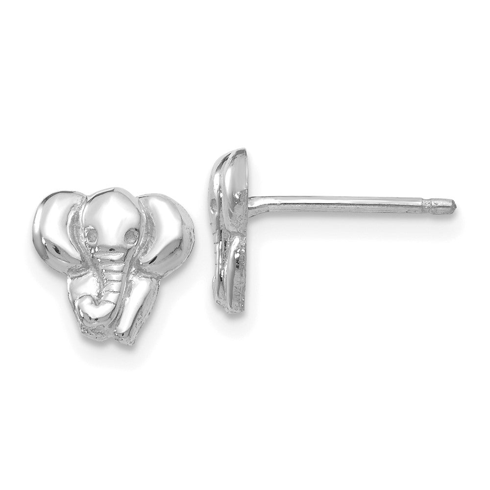 14K Weißgold Elefant Ohrringe