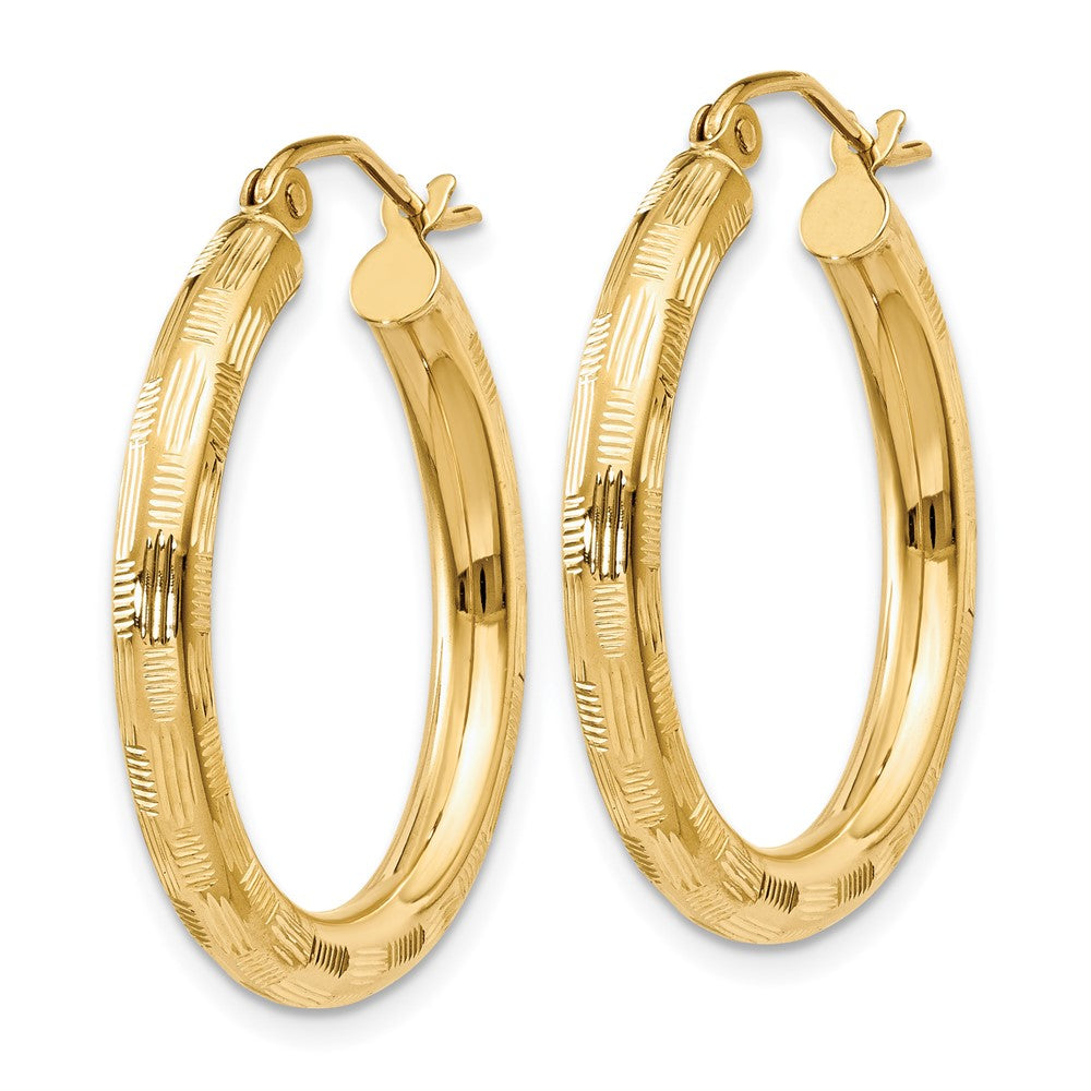 14K Gelbgold Diamantiert Creolen