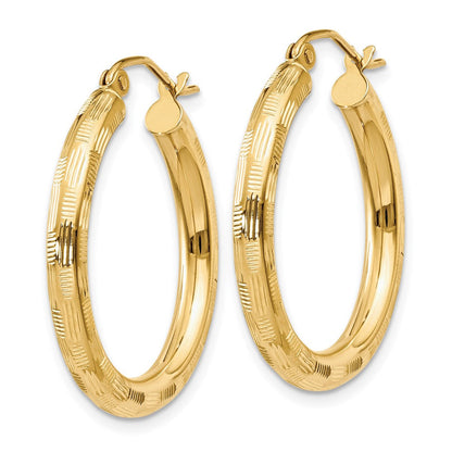 14K Gelbgold Diamantiert Creolen