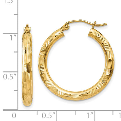 14K Gelbgold Diamantiert Creolen