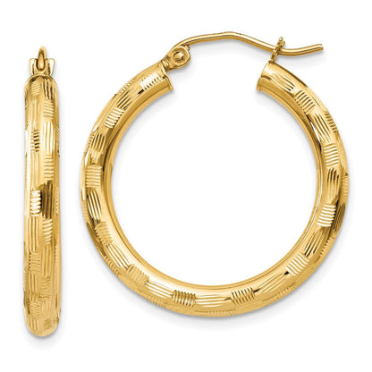 14K Gelbgold Diamantiert Creolen