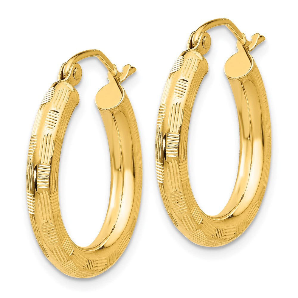 14K Gelbgold Diamantiert Creolen