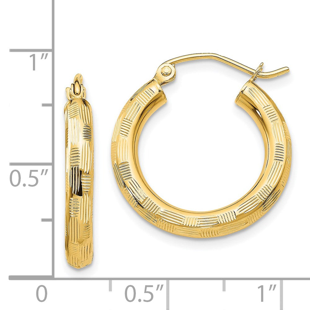 14K Gelbgold Diamantiert Creolen