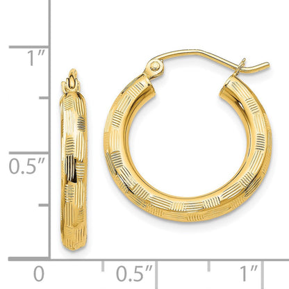 14K Gelbgold Diamantiert Creolen