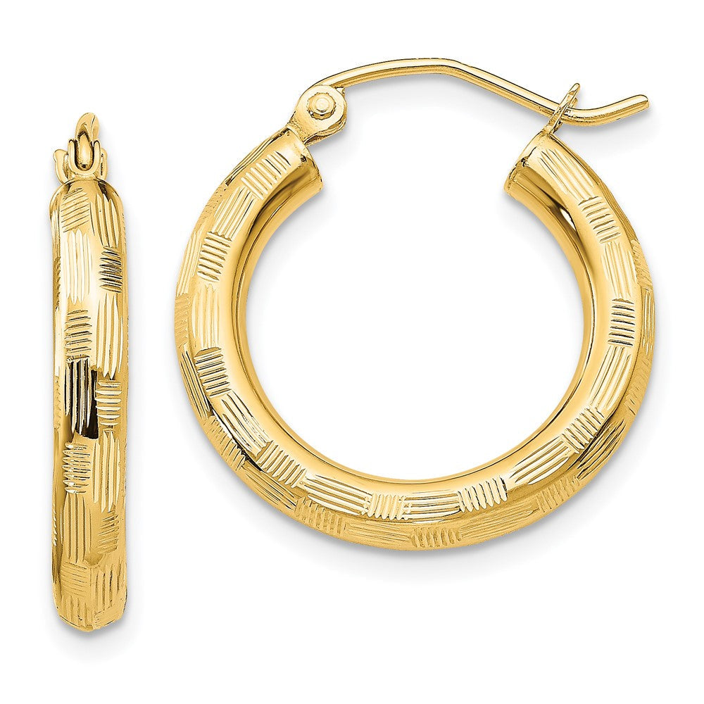 14K Gelbgold Diamantiert Creolen