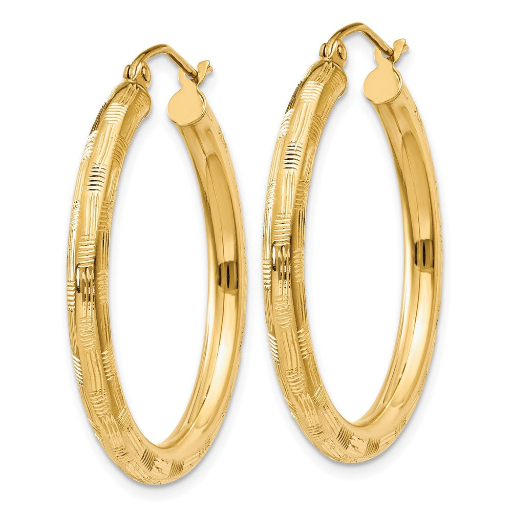 14K Gelbgold Diamantiert Creolen