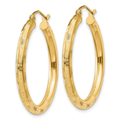 14K Gelbgold Diamantiert Creolen