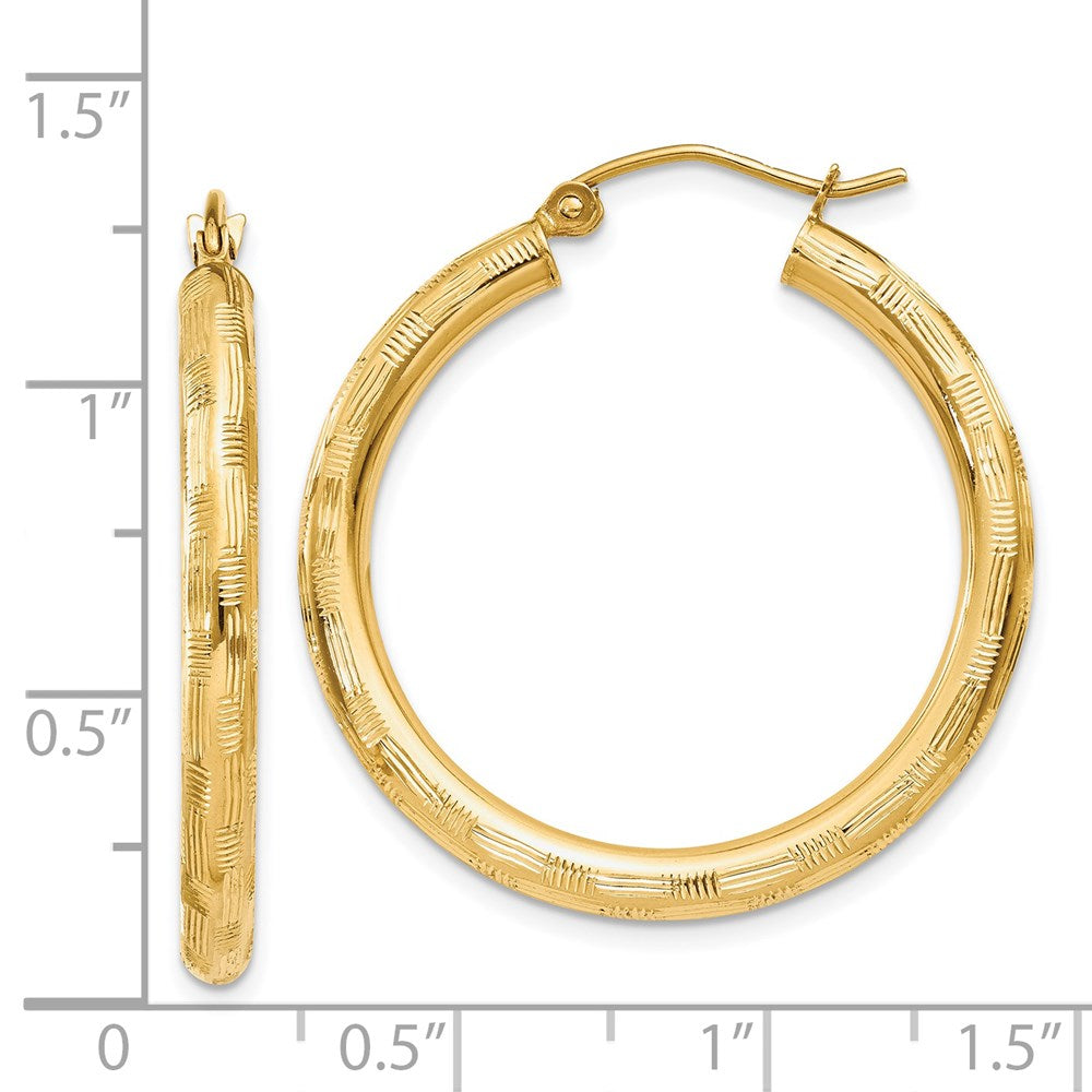 14K Gelbgold Diamantiert Creolen