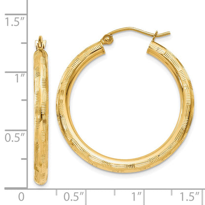 14K Gelbgold Diamantiert Creolen