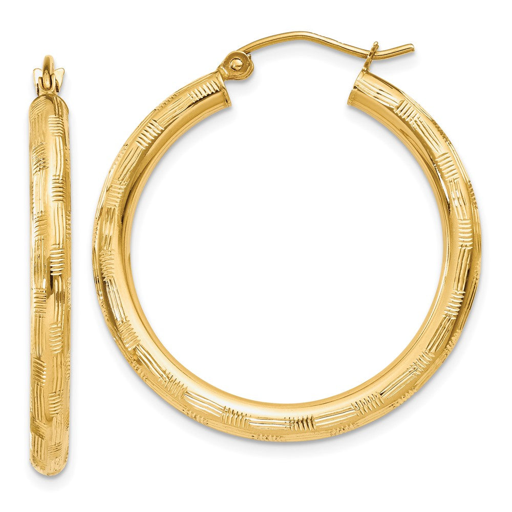 14K Gelbgold Diamantiert Creolen