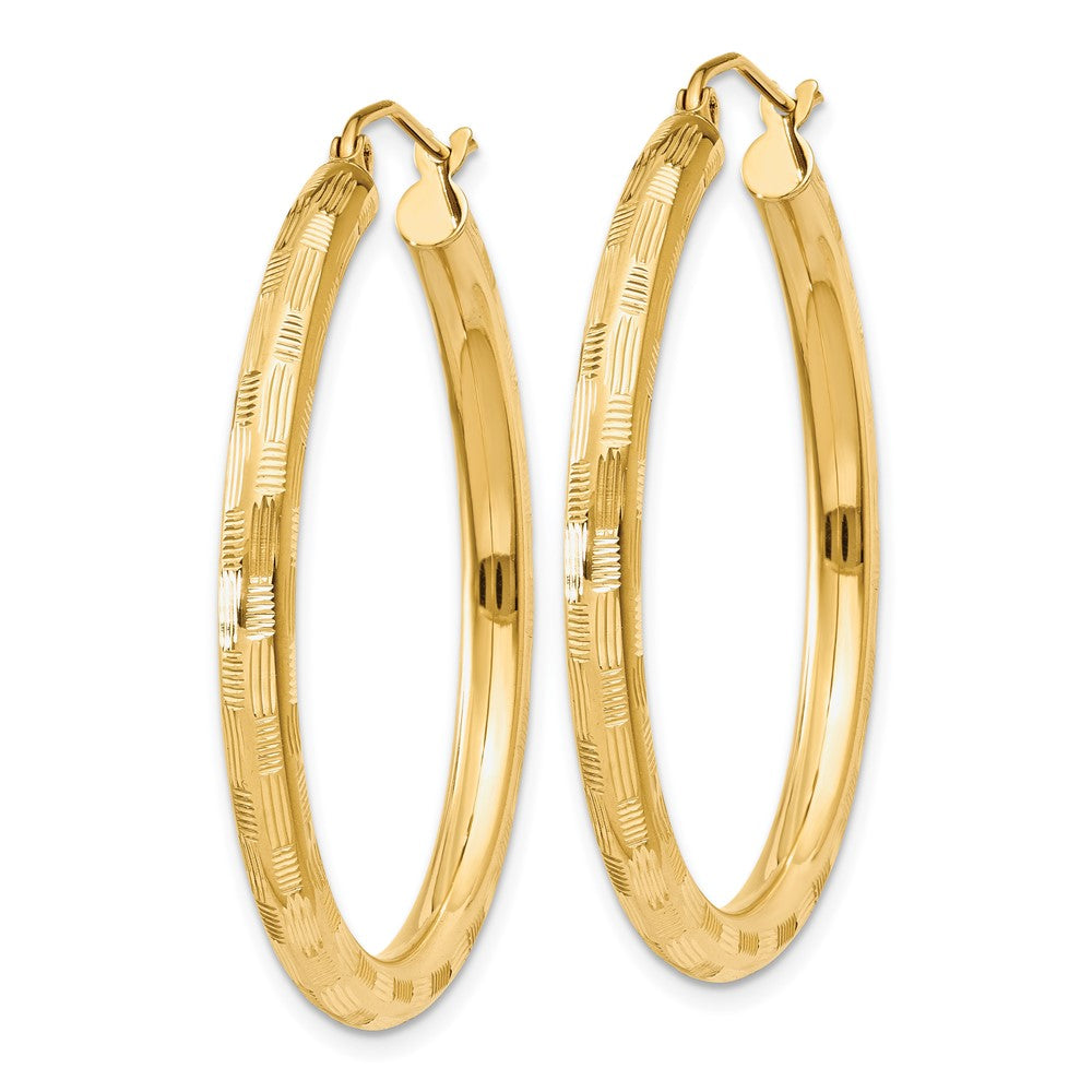 14K Gelbgold Diamantiert Creolen